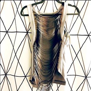 🔥🔥 NWT Dion Lee laser cut leather back tanK, gry